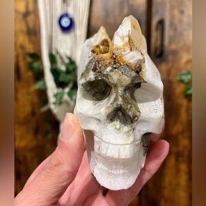 Quartz & Pyrite Skull